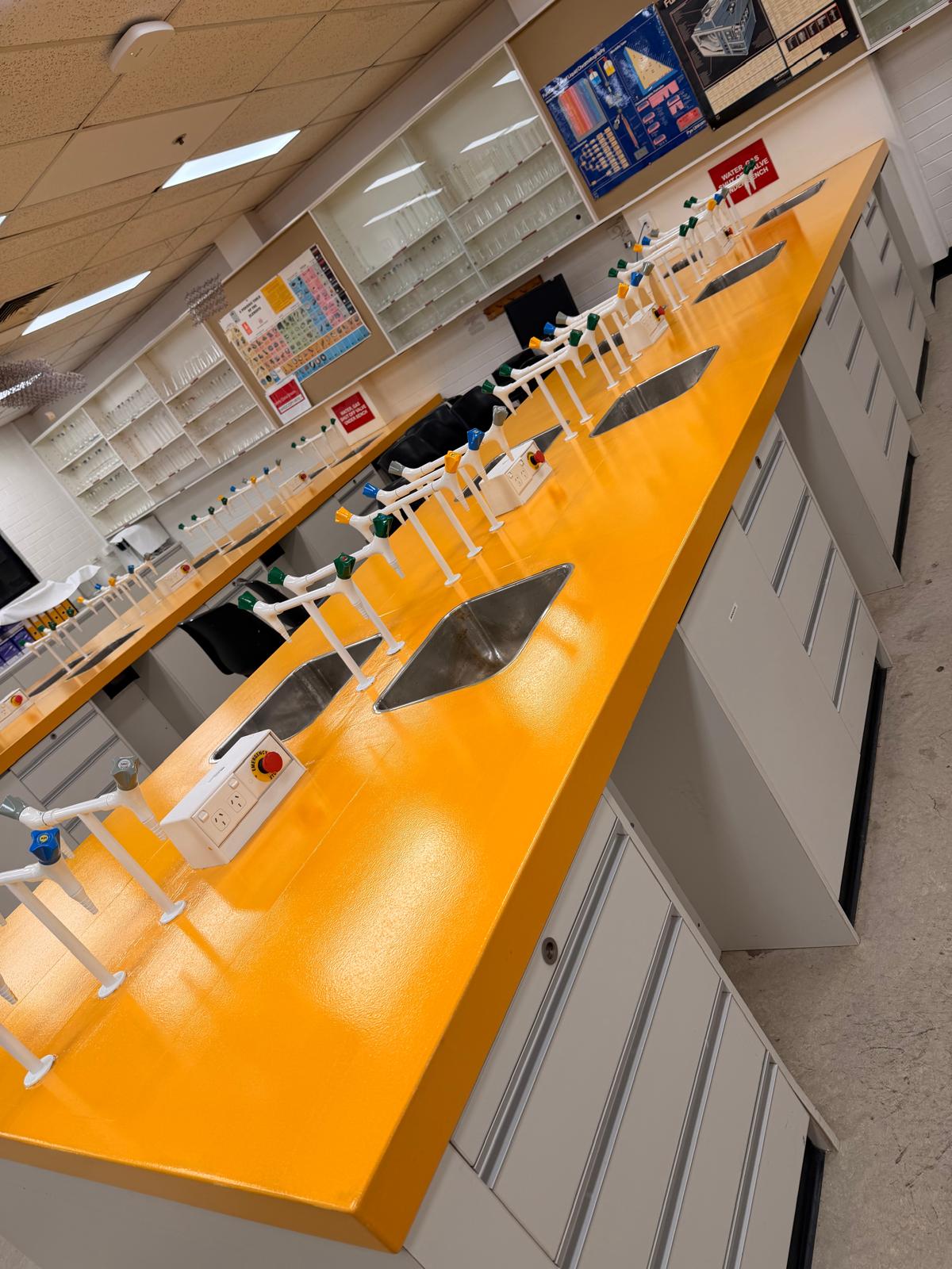Chemical-resistant epoxy coating built for daily laboratory use