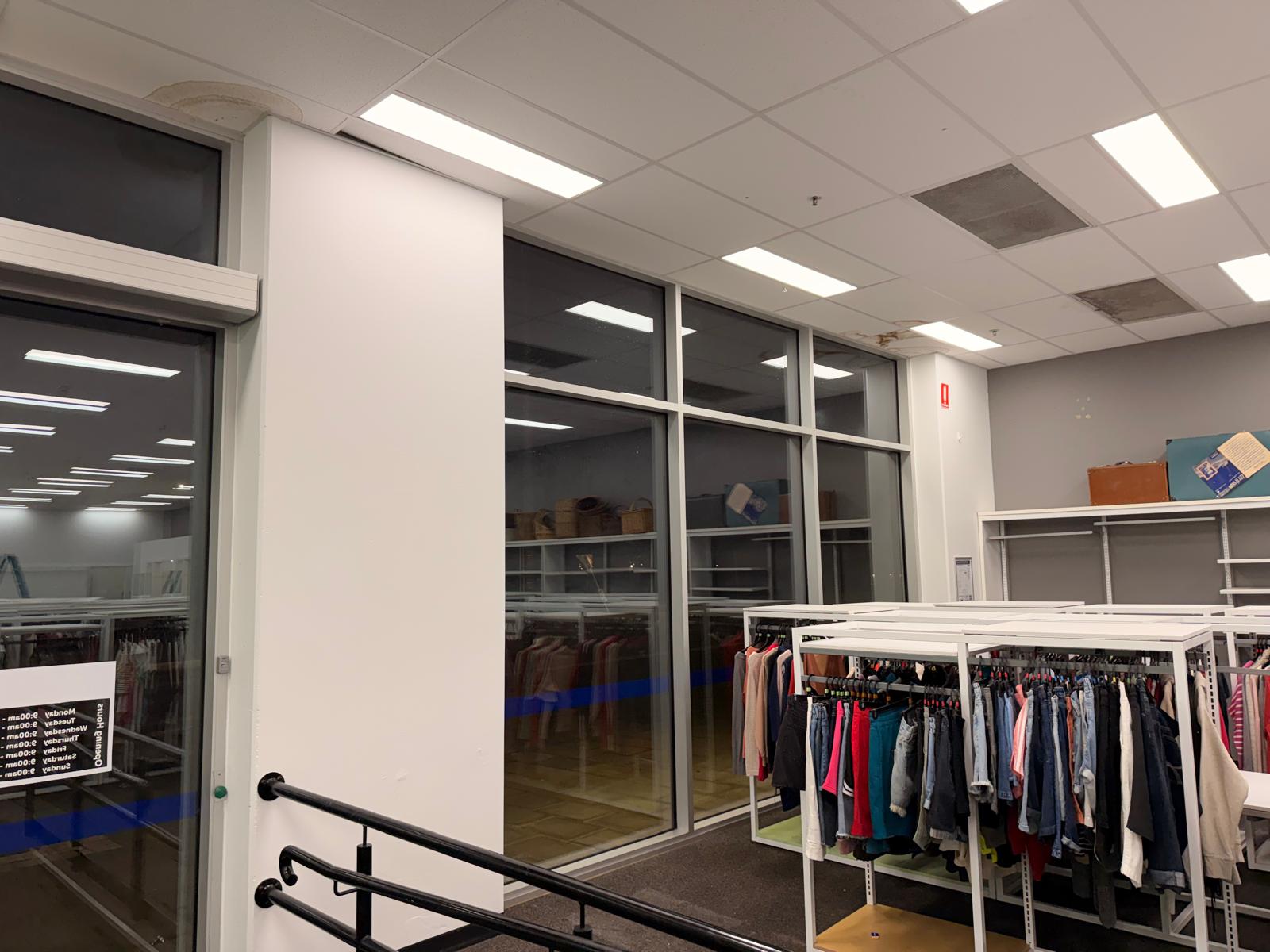 Completed retail floor repainted throughout