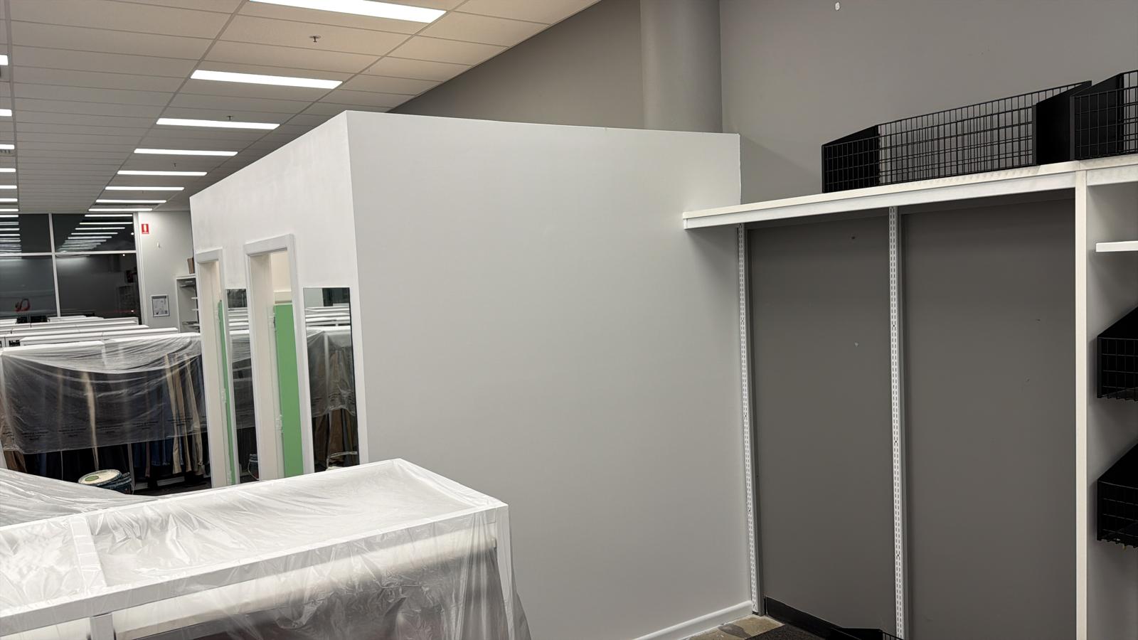 Finished retail fit-out ready for shelving and stock